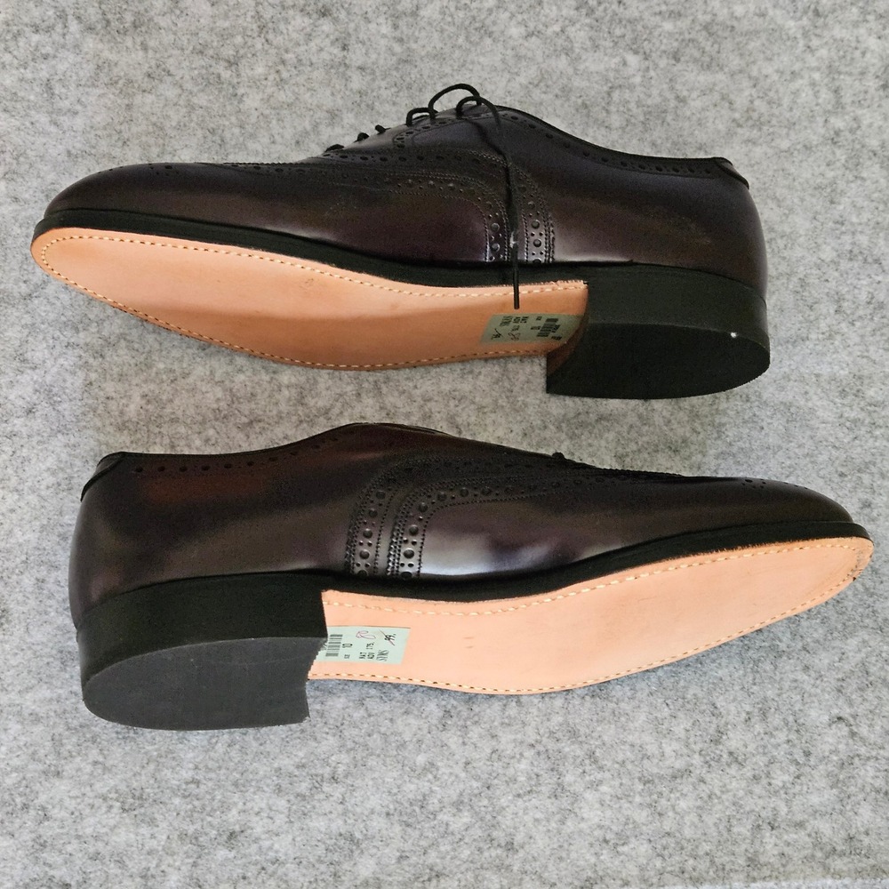 Johnston & Murphy Aristocraft Burgundy Leather Wingtip Oxford Shoes Mens 10 - Picture 5 of 8